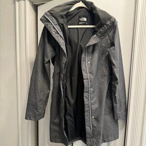 North Face Hooded Grey Rain Coat